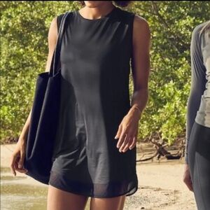 Athleta black Sunlover UPF Shift Sleeveless Tank Dress Size small